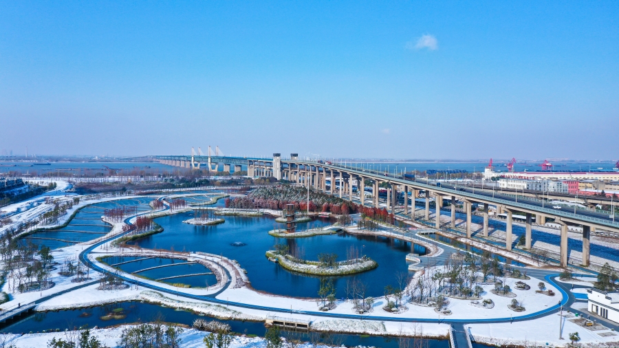 03-蕪湖市江東水生態(tài)公園冬季雪景圖